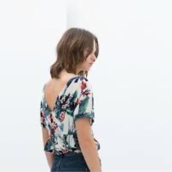 Zara Tropical print top size M - Picture 1 of 7